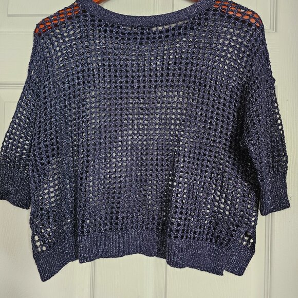 Express sweater, dolman open-knit Blue - Picture 2 of 3